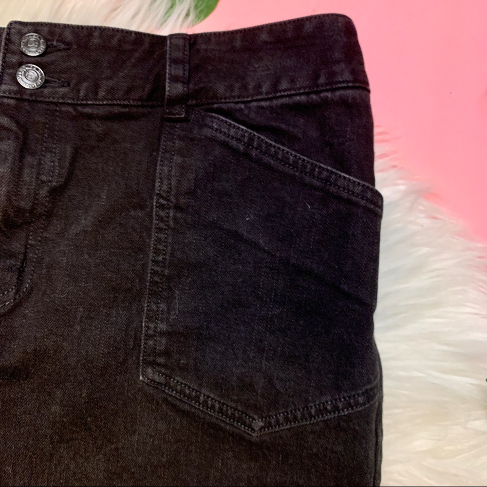 SOLD- American Living Black Denim High Waist Skirt Size 8 Pockets - Picture 2 of 11